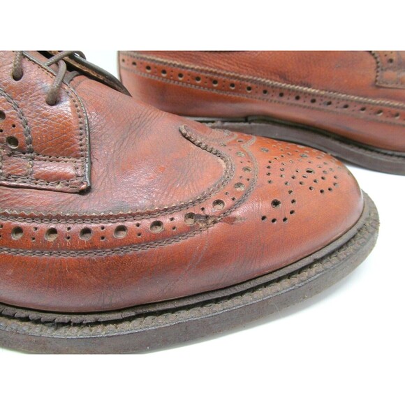 Nettleton Pebbled Leather Brogue Wingtip Derbys Mens Size US 9 - Picture 6 of 12